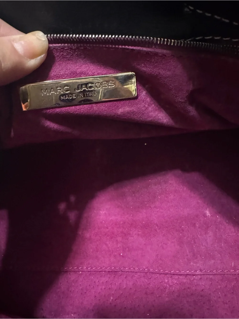 Marc Jacobs Daria Black Leather Top-Handle Satchel with silver Hardware
